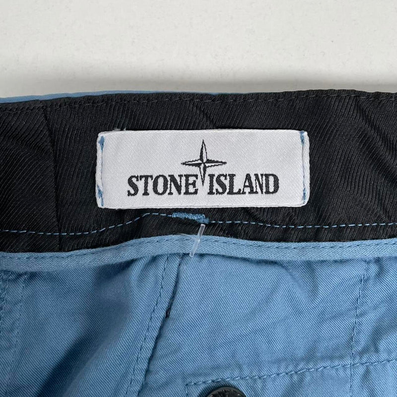 Stone Island SS 2022 Blue Low Crotch Baggy Fit Cargo Trousers