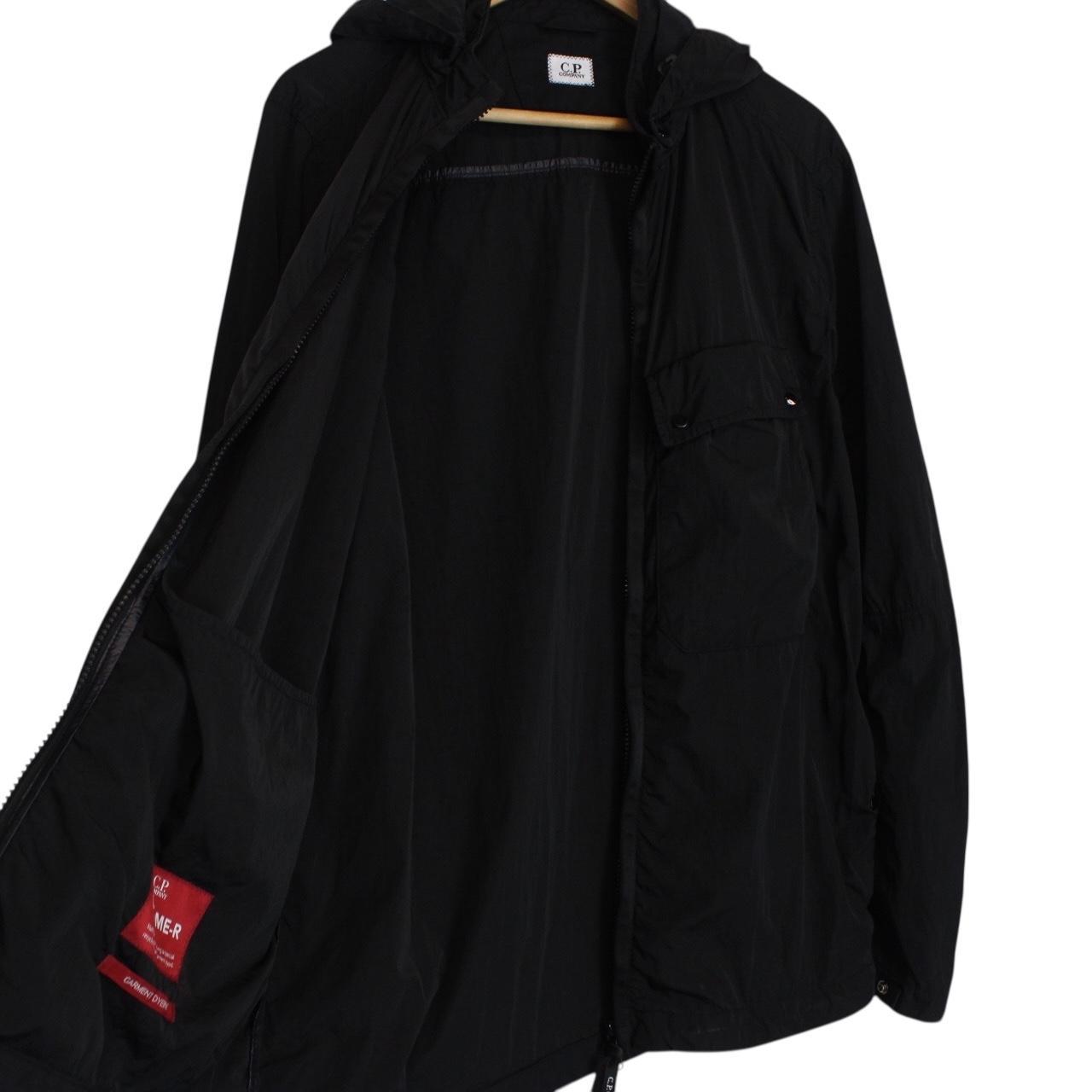 CP Company Black Full Zip Chrome-R Nylon Garment Dyed Goggle Jacket