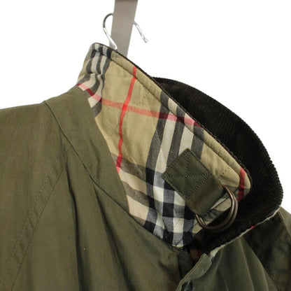 Vintage 90s Burberry Green Nova Check Lined Quilted Coat