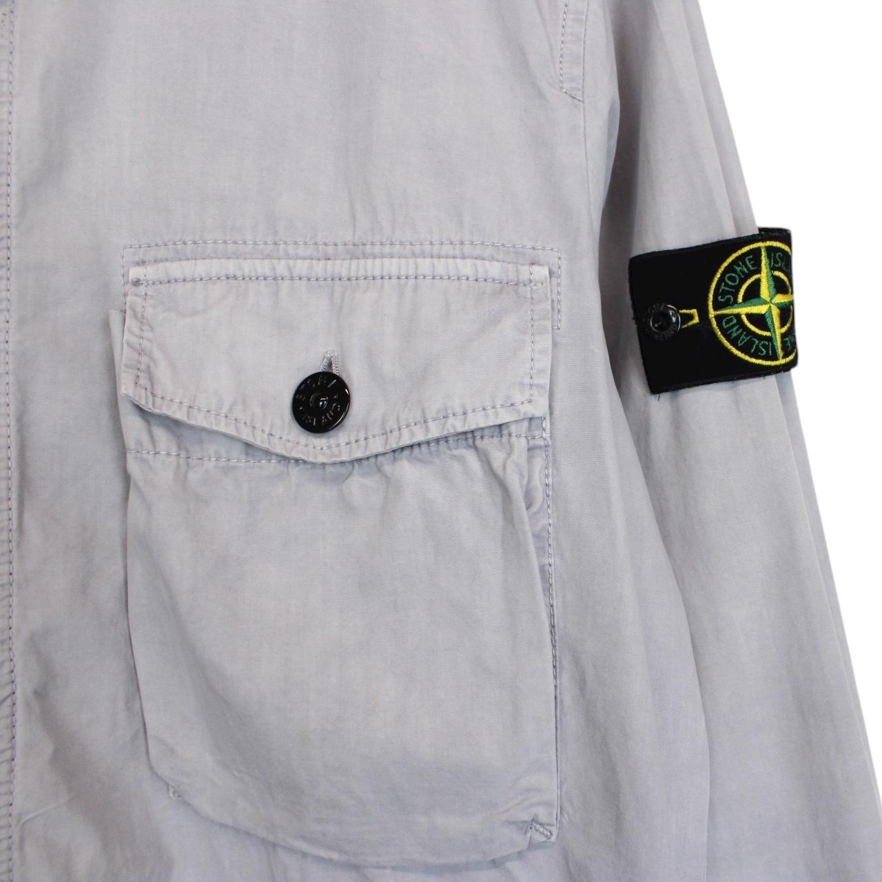 Stone Island SS 2020 Grey Full Zip Cotton Overshirt Jacket