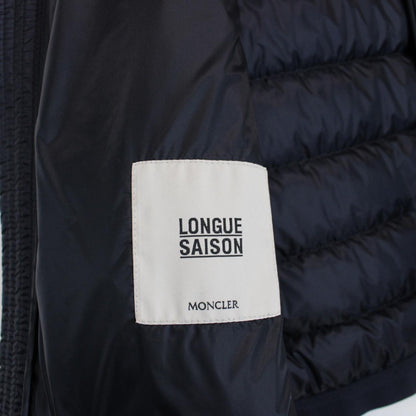 Moncler Laruns Navy Blue and White Hooded Down Gilet / Bodywarmer