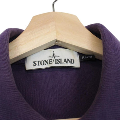 Stone Island Purple Short Sleeve Compass Cotton Polo Shirt
