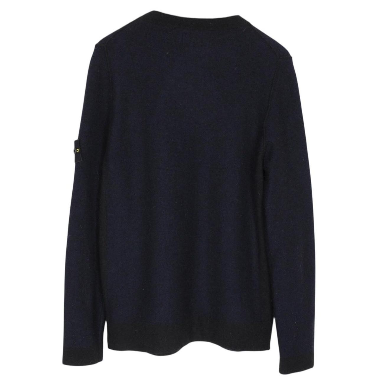Stone Island AW 2017 Navy Blue and Black Alpaca Wool Knit Blend Jumper