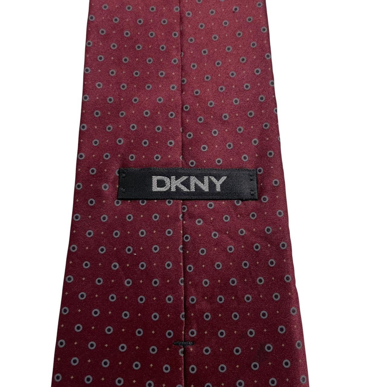 Vintage DKNY Burgundy Circle Silk Tie