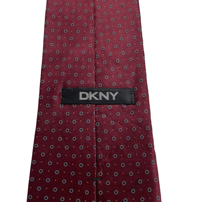 Vintage DKNY Burgundy Circle Silk Tie