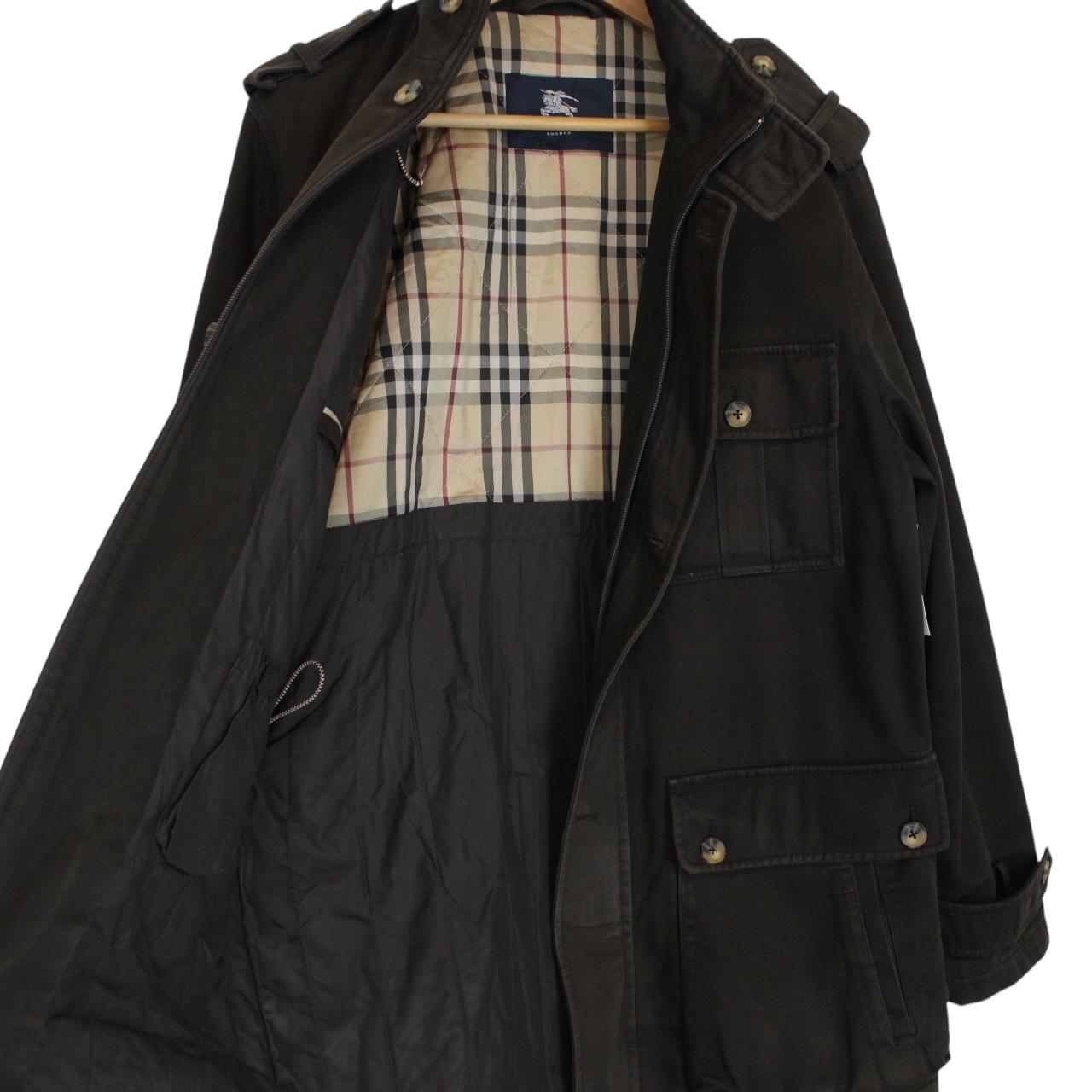 Burberry London Brown Multi Pocket Nova Check Lined Cotton Jacket
