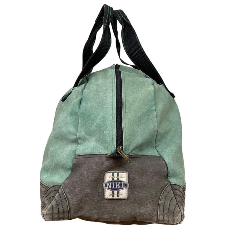Vintage 90s Nike Green and Grey Embroidered Hold All Duffle Bag