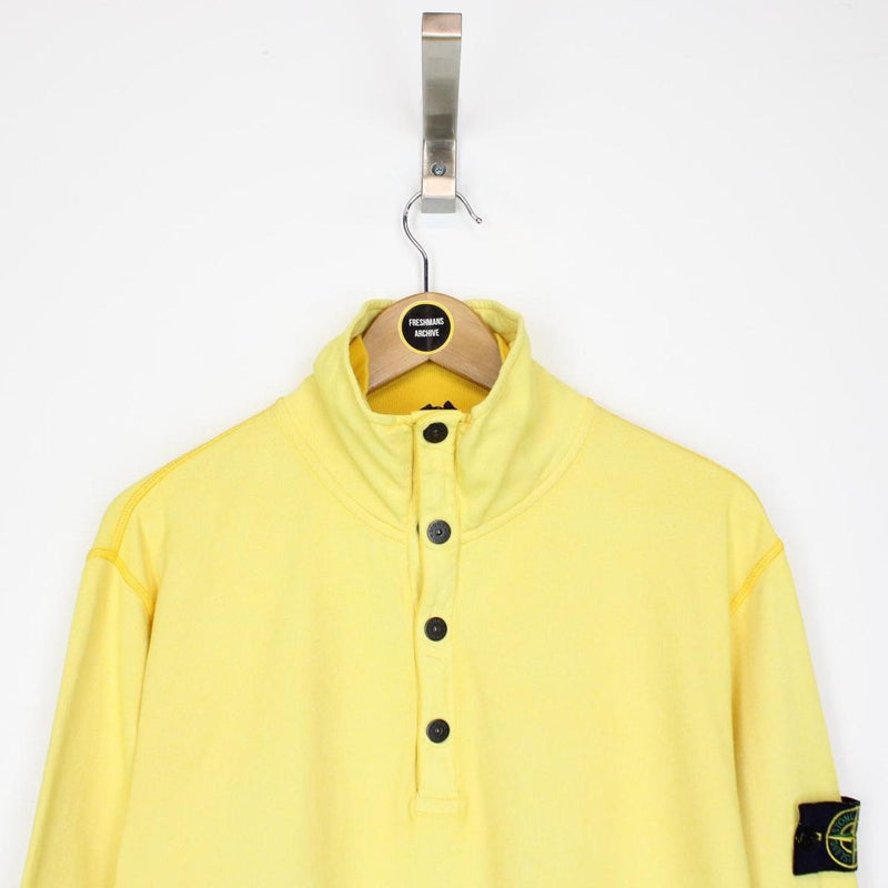Vintage Stone Island Yellow Cotton 1/4 Zip Sweatshirt Jumper