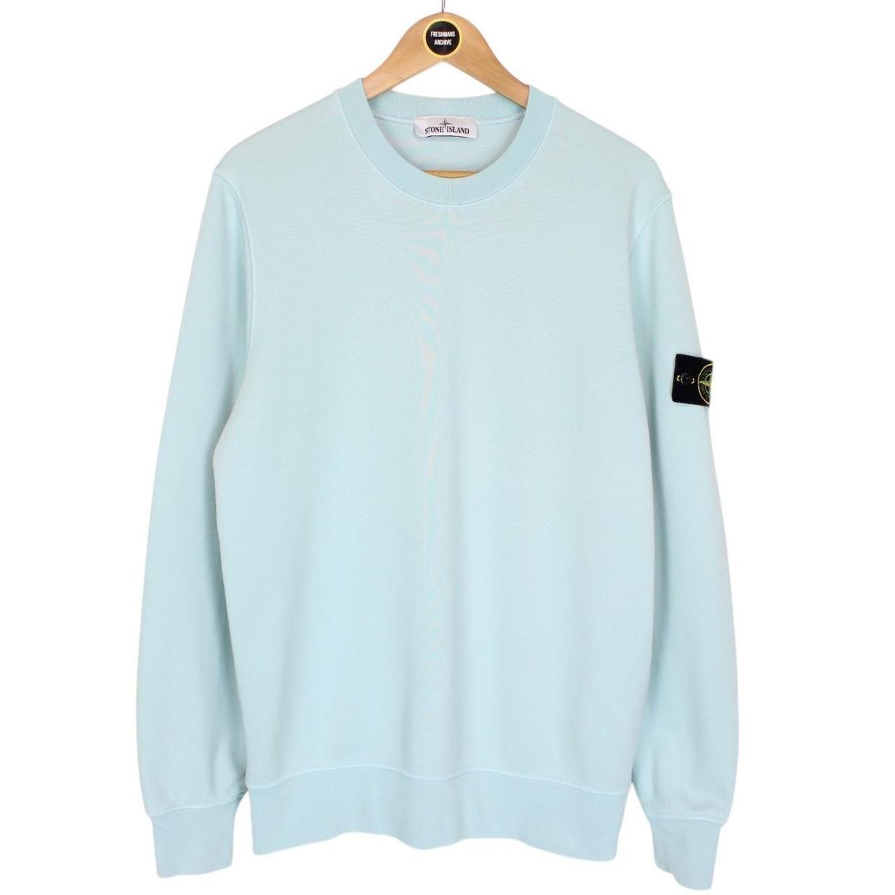 Stone Island SS 2022 Light Blue Cotton Sweatshirt Jumper