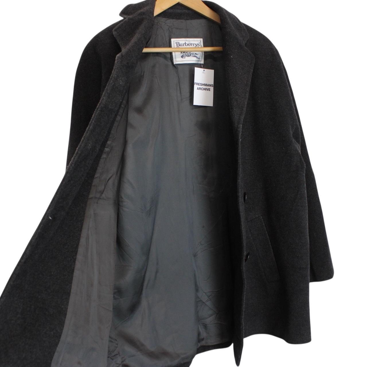 Vintage 90s Burberry Dark Grey Cashmere Wool Blend Coat