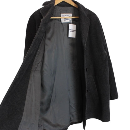 Vintage 90s Burberry Dark Grey Cashmere Wool Blend Coat