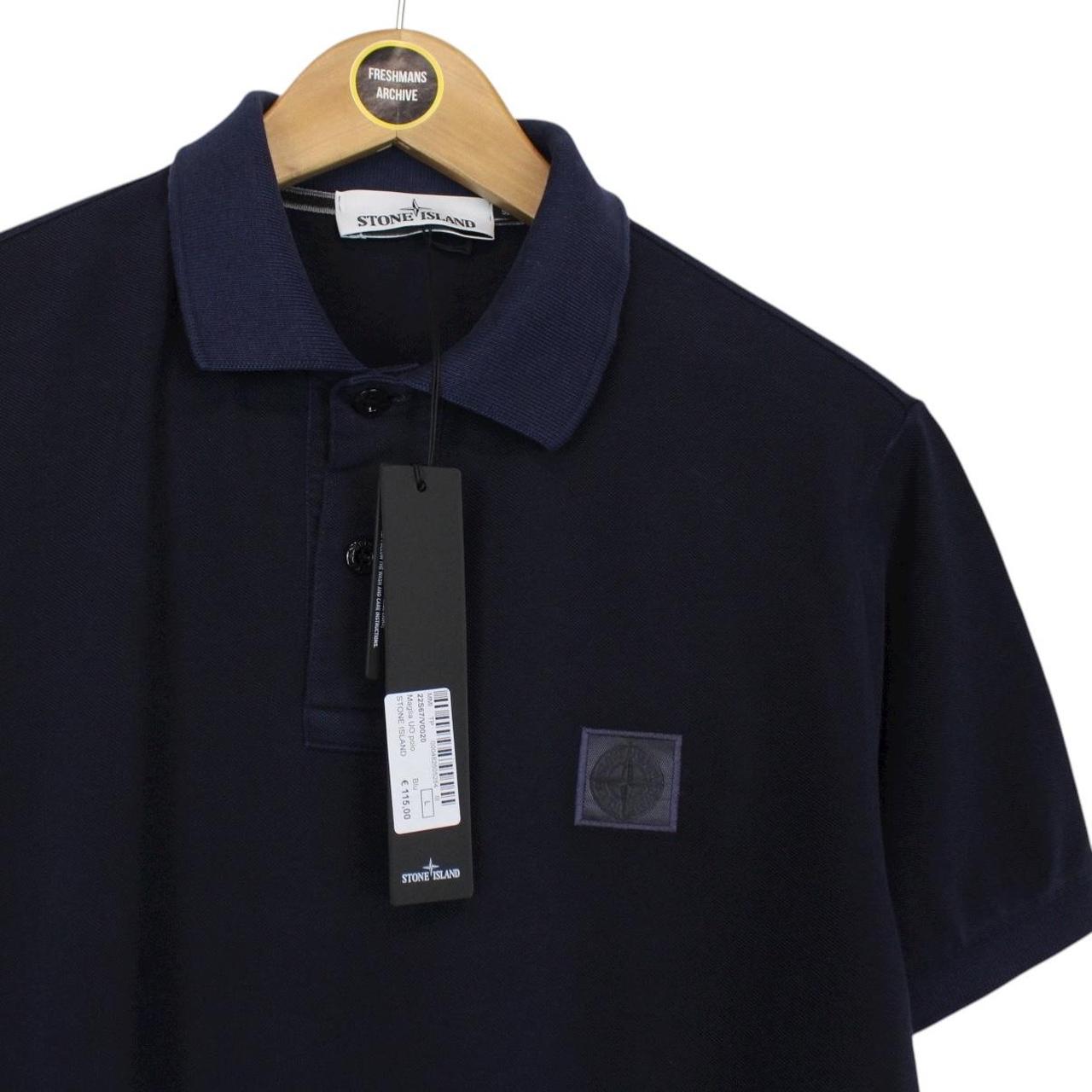 Stone Island SS 2018 Navy Blue Short Sleeve Compass Polo Shirt
