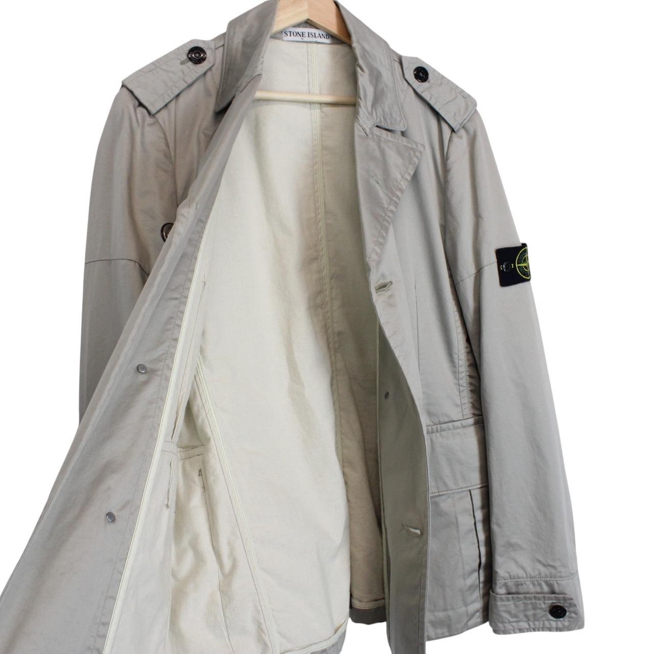 Stone Island SS 2009 Grey Cotton Spalmatura Double Breasted Jacket
