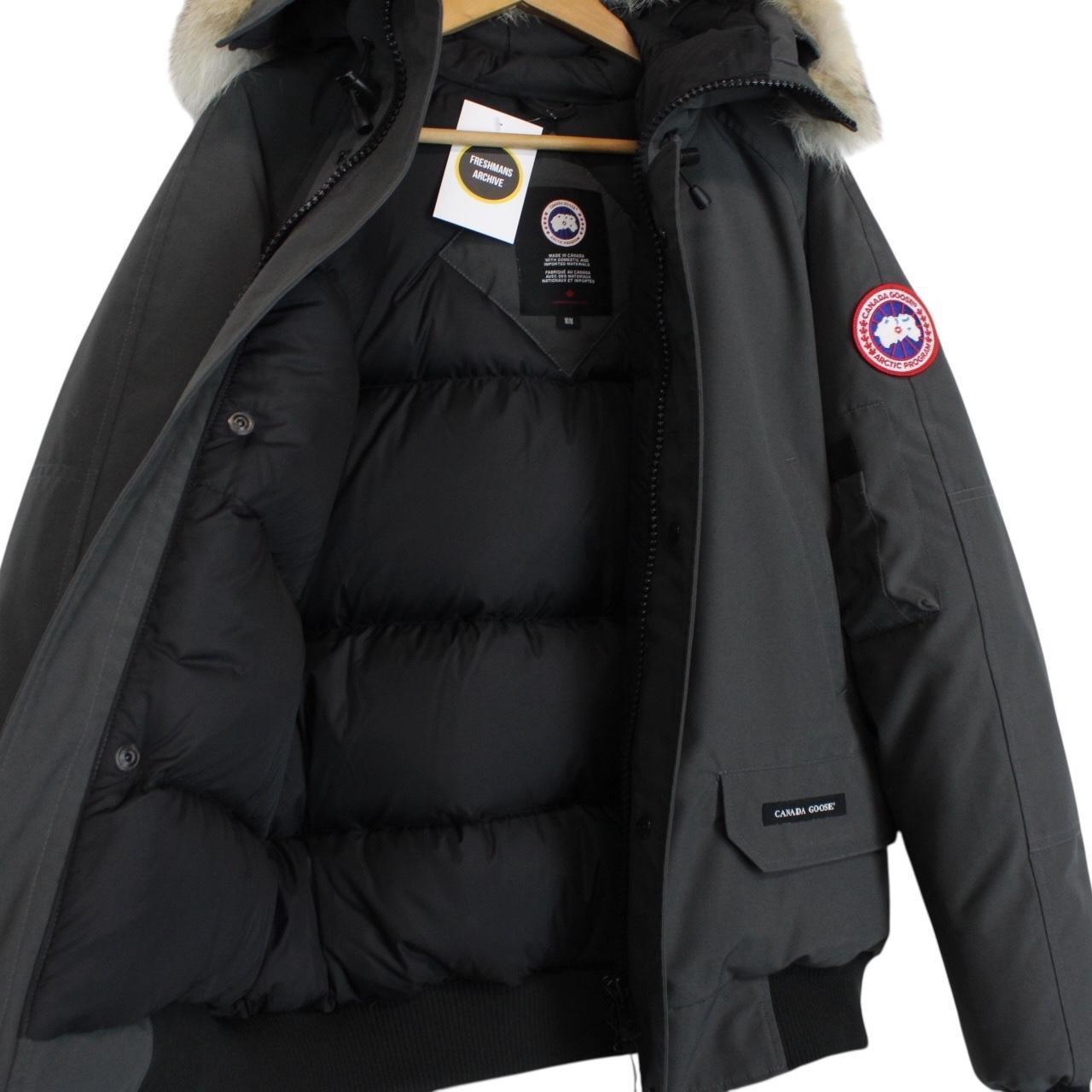 Canada Goose Graphite Grey Chilliwack Bomber Down Jacket with Fur Trim