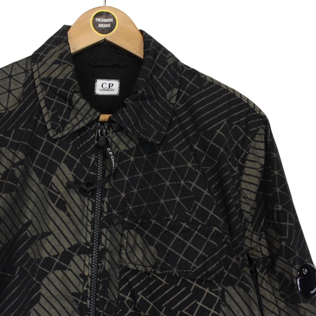 CP Company Black Full Zip Camo Net Lens Overshirt Jacket