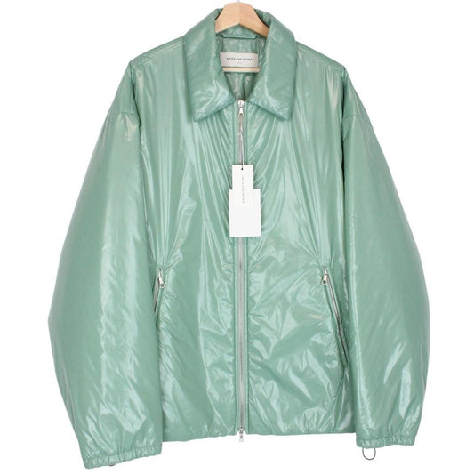 Dries Van Noten Green Nylon Crinkle Full Zip Jacket