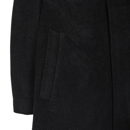 Vintage Burberry London Dark Grey Nova Check Cashmere Wool Blend Coat