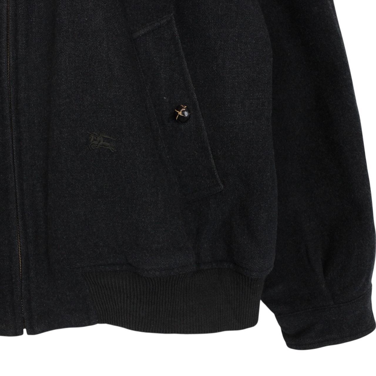 Vintage 90s Burberry Dark Grey Nova Check Lined Wool Harrington Jacket