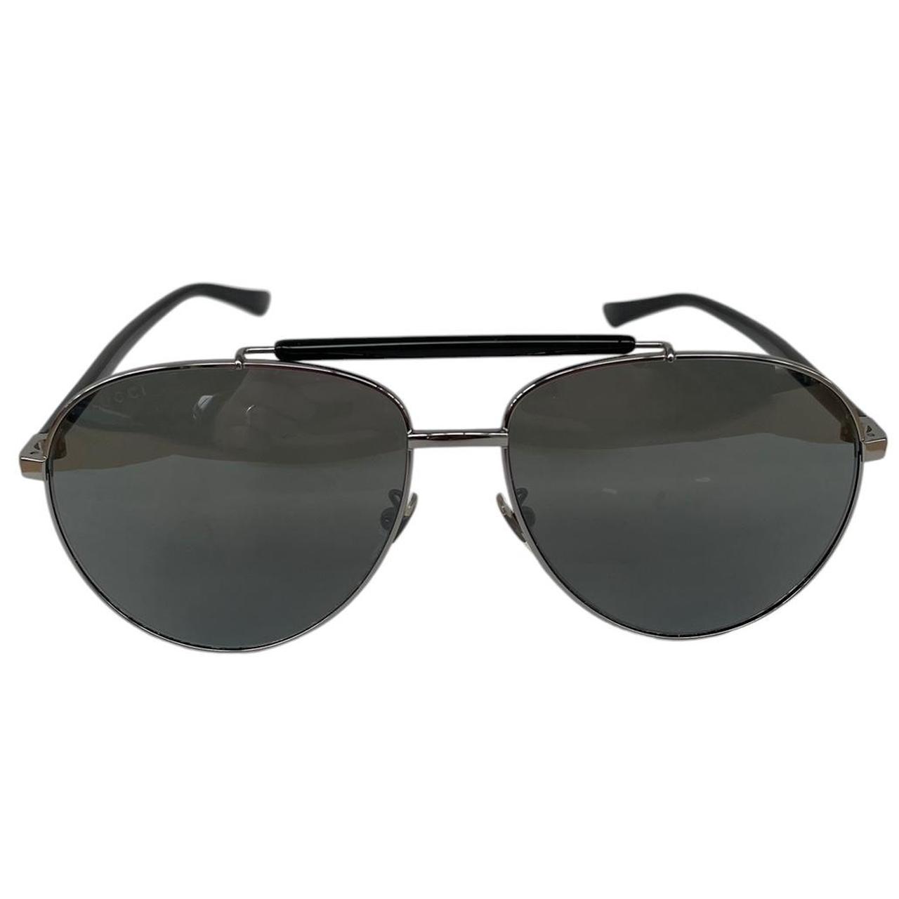 Gucci Black GG0014S-003 Ruthenium Aviator Sunglasses