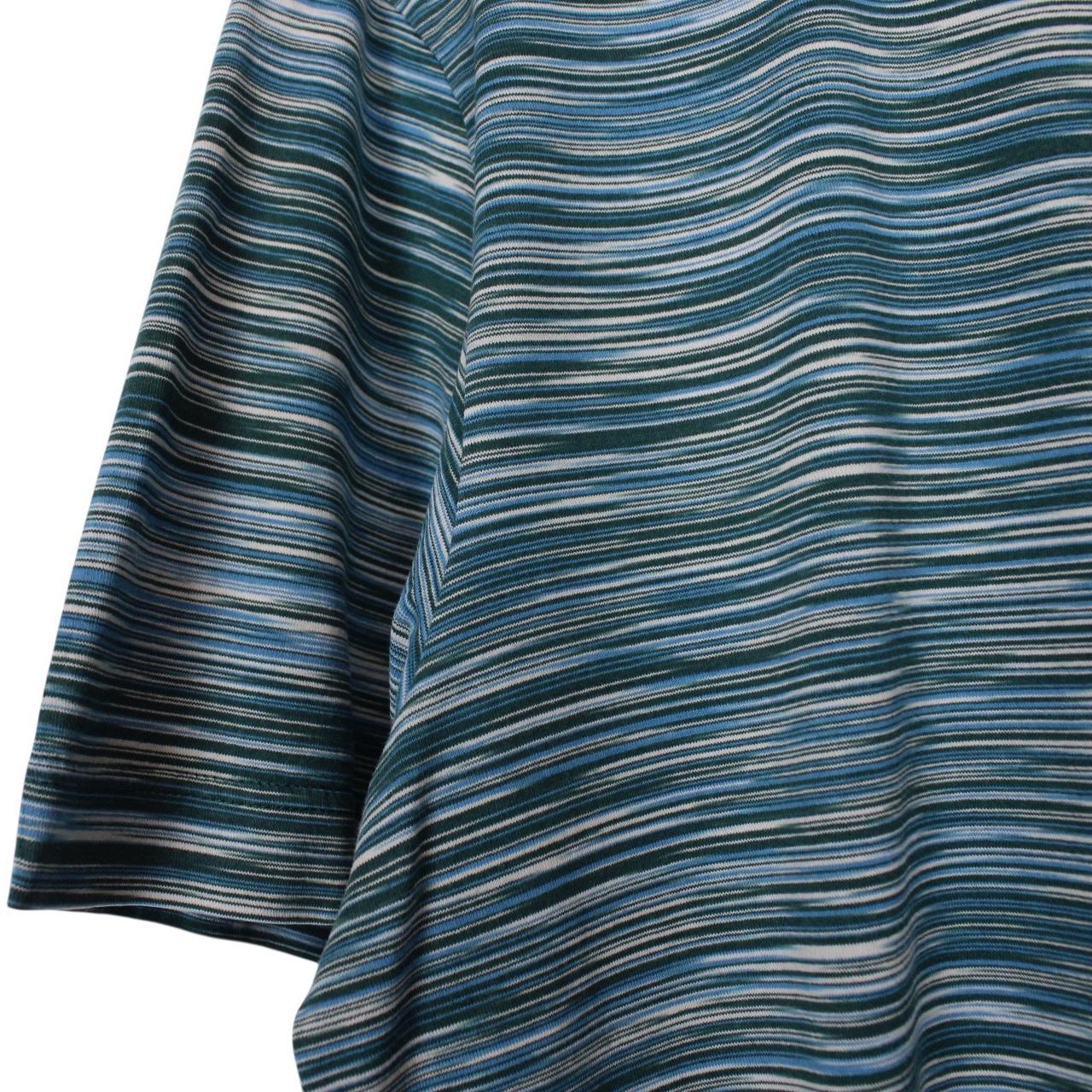 Missoni Green Striped Short Sleeve Cotton T-Shirt