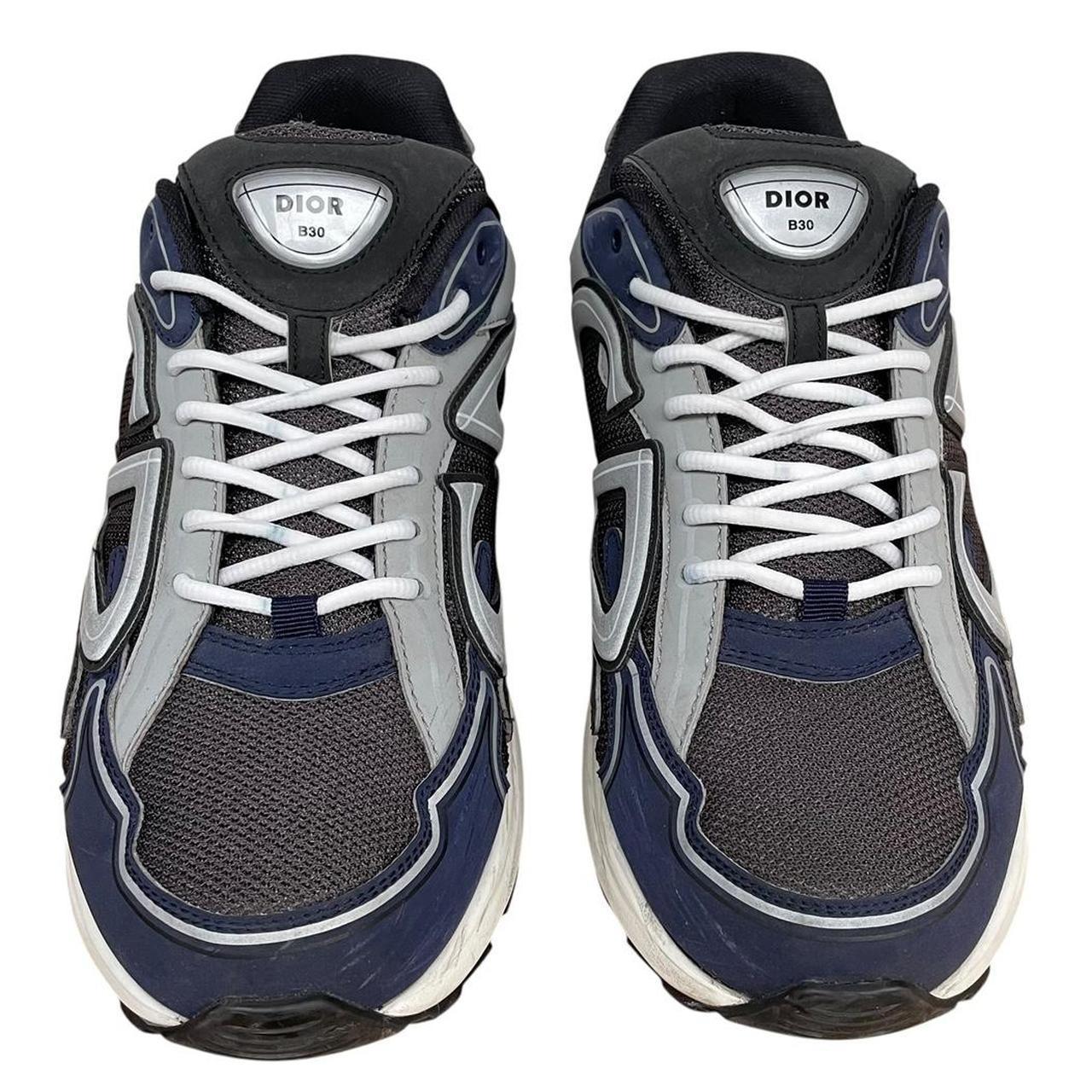 Dior B30 Navy Blue and Grey Mesh Trainers