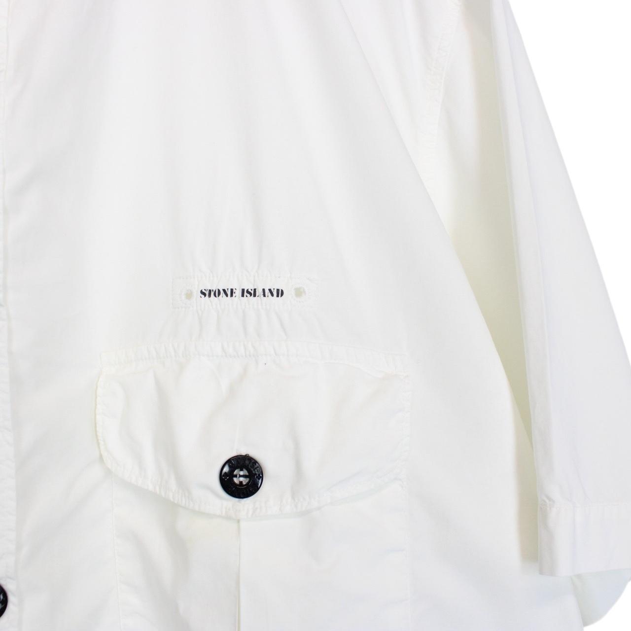 Vintage Stone Island SS 1998 White Short Sleeve Cotton Shirt