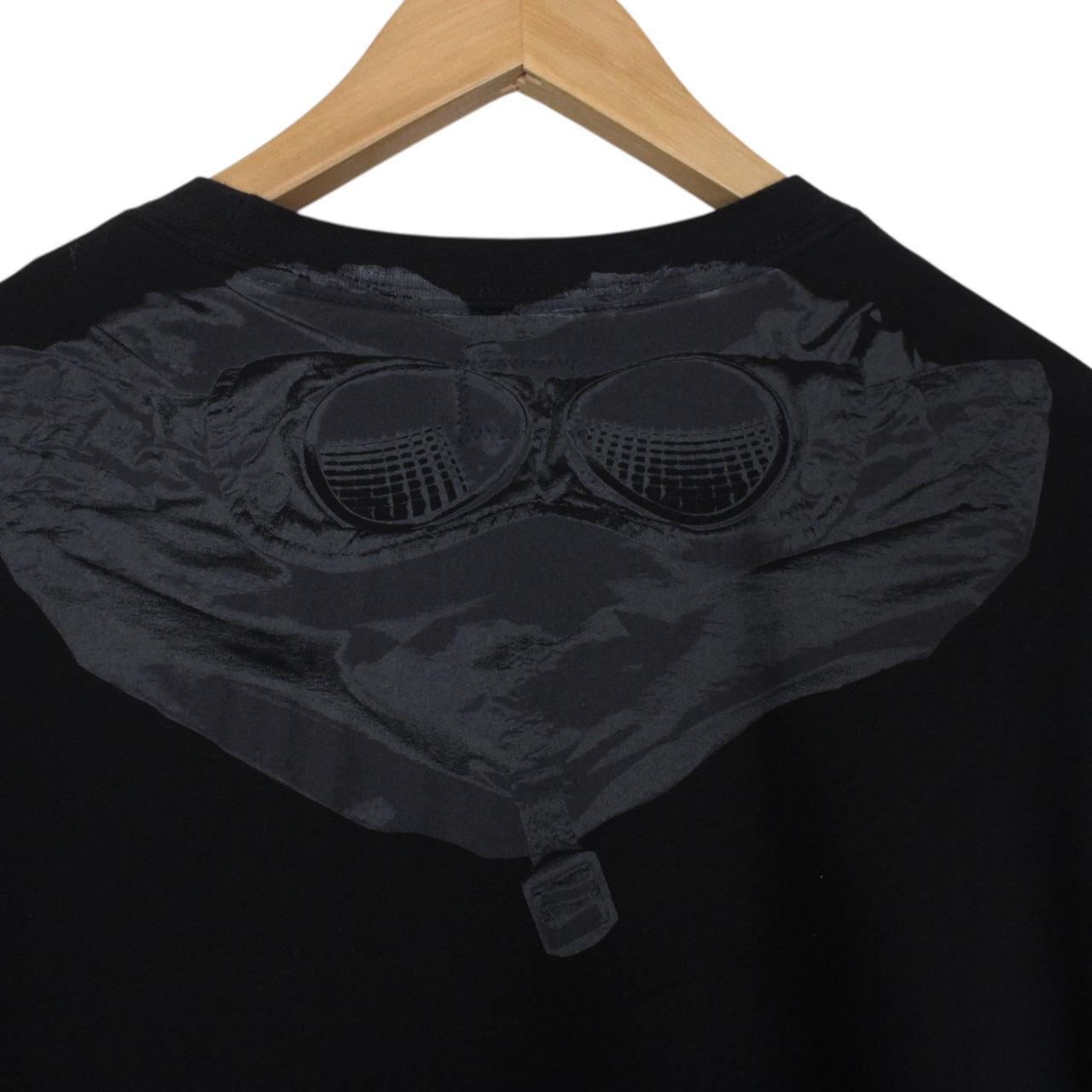 CP Company Black Goggle Print Short Sleeve Cotton T-Shirt