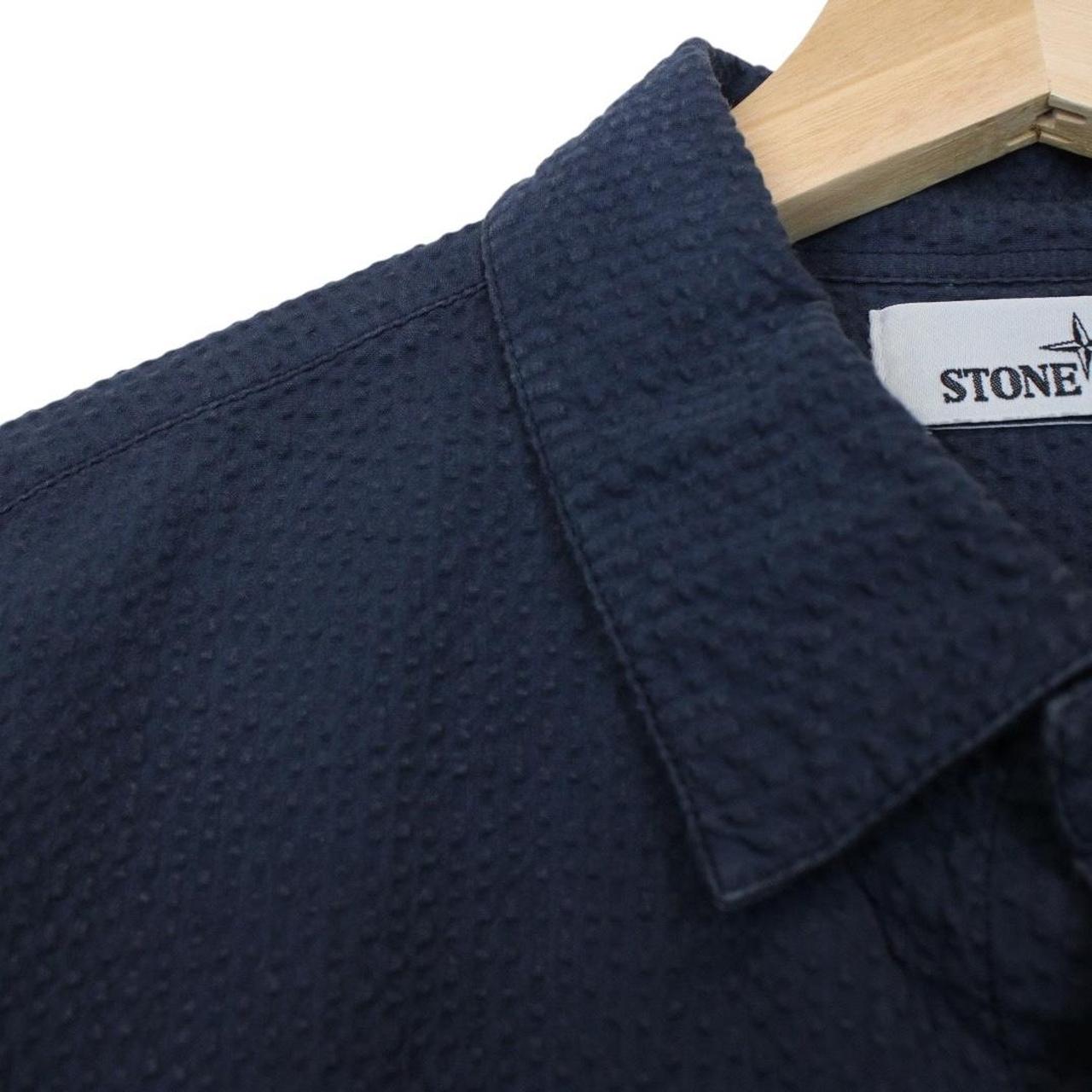 Stone Island SS 2020 Navy Blue 3D Cotton Short Sleeve Tela Shirt