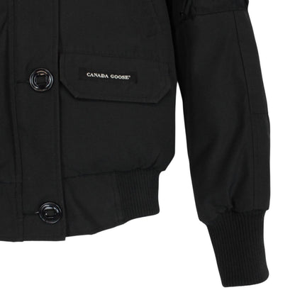 Canada Goose Black Chilliwack Bomber Down Jacket with Fur Trim