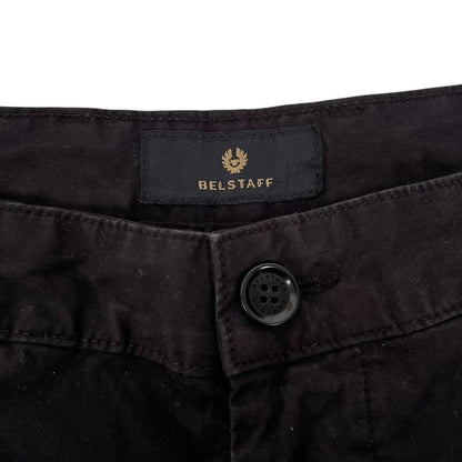 Belstaff Black Straight Leg Fit Cotton Trousers