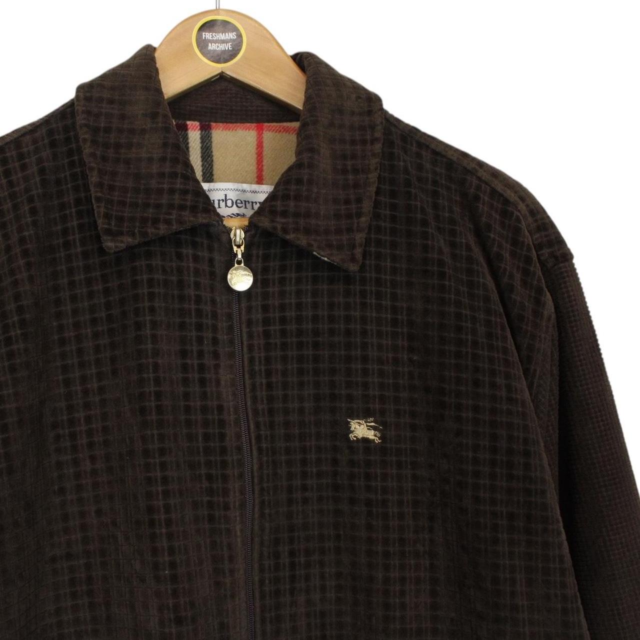 Vintage 90s Burberry Brown Wool Nova Check Lined Jacket