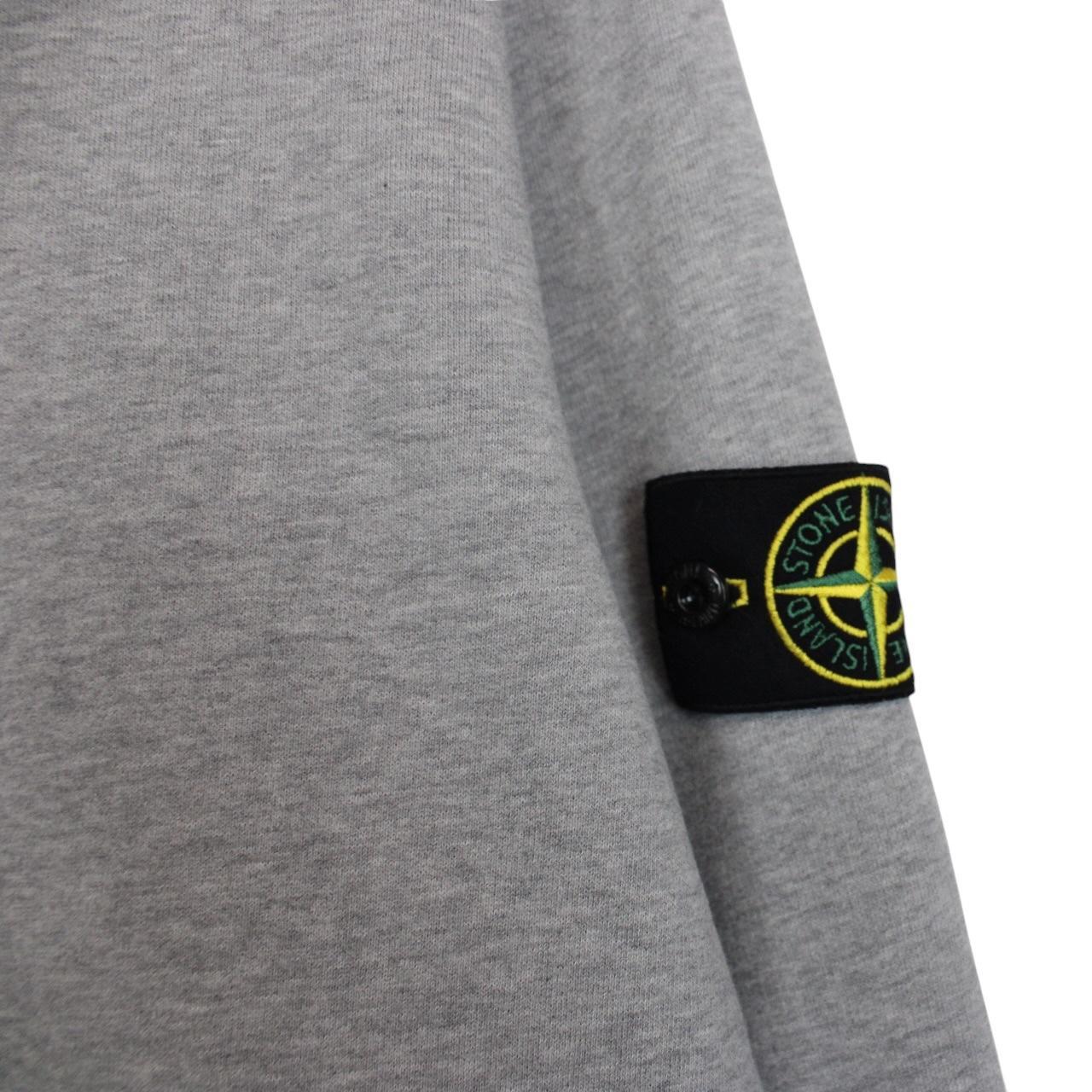 Stone Island AW 2022 Grey Cotton Crew Neck Sweatshirt Jumper