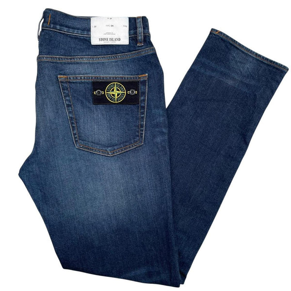 Stone Island AW 2018 Navy Blue Skinny Fit Denim Jeans