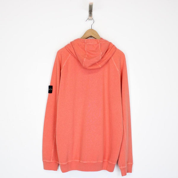 Stone Island SS 2022 Orange Full Zip Cotton Hoodie Jumper