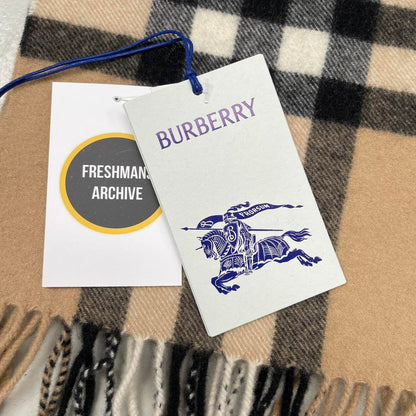 Burberry Beige Archive Nova Check Wide Cashmere Scarf