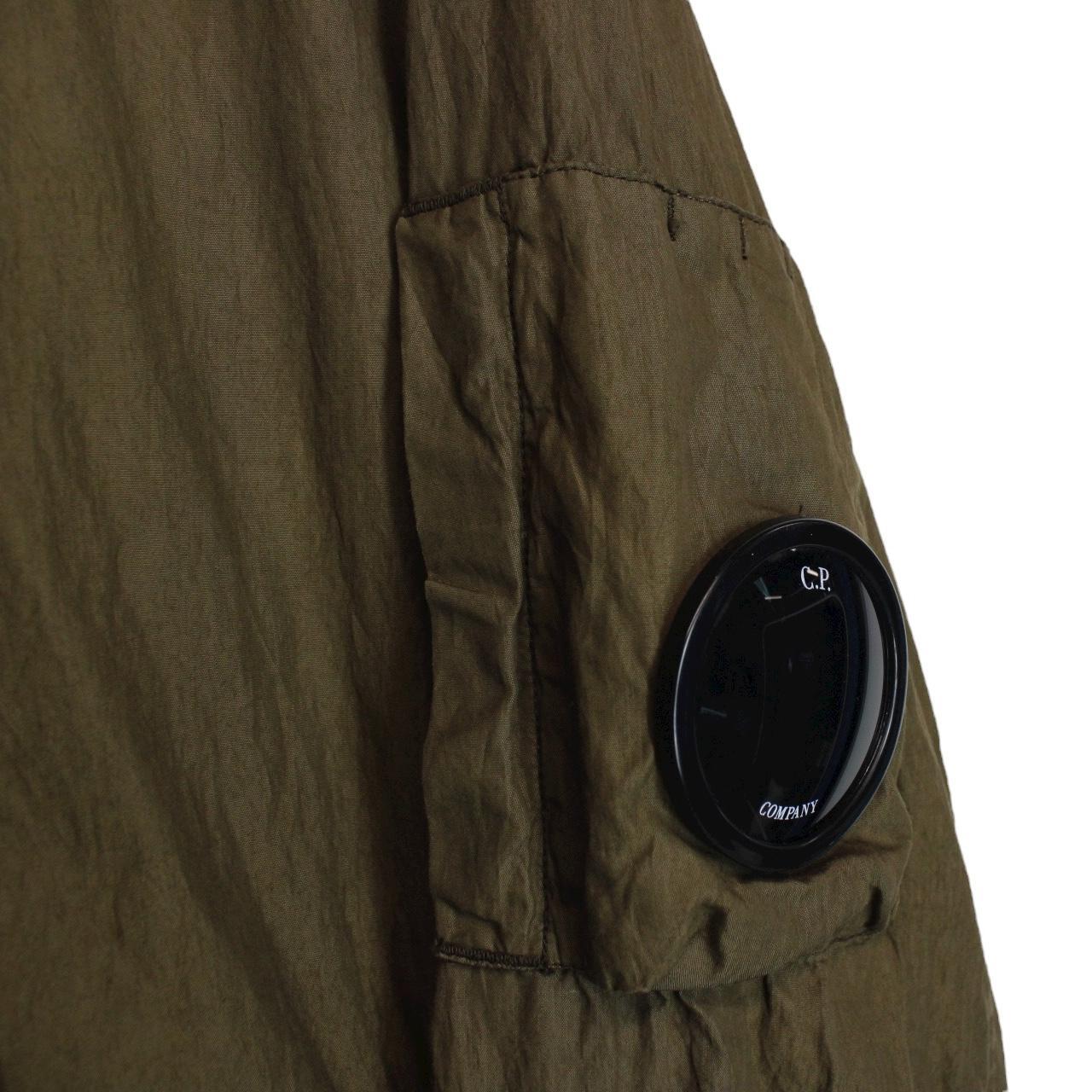 CP Company Khaki Green Full Zip Nylon Lens Hooded Jacket