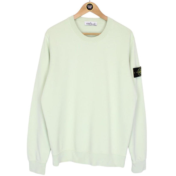 Stone Island SS 2021 Pale Green Cotton Sweatshirt Jumper