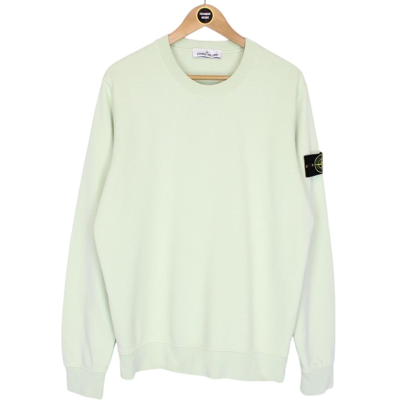Stone Island SS 2021 Pale Green Cotton Sweatshirt Jumper