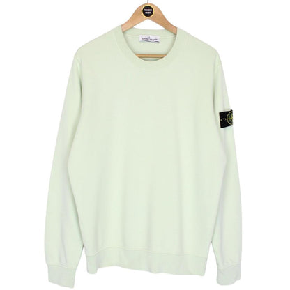 Stone Island SS 2021 Pale Green Cotton Sweatshirt Jumper