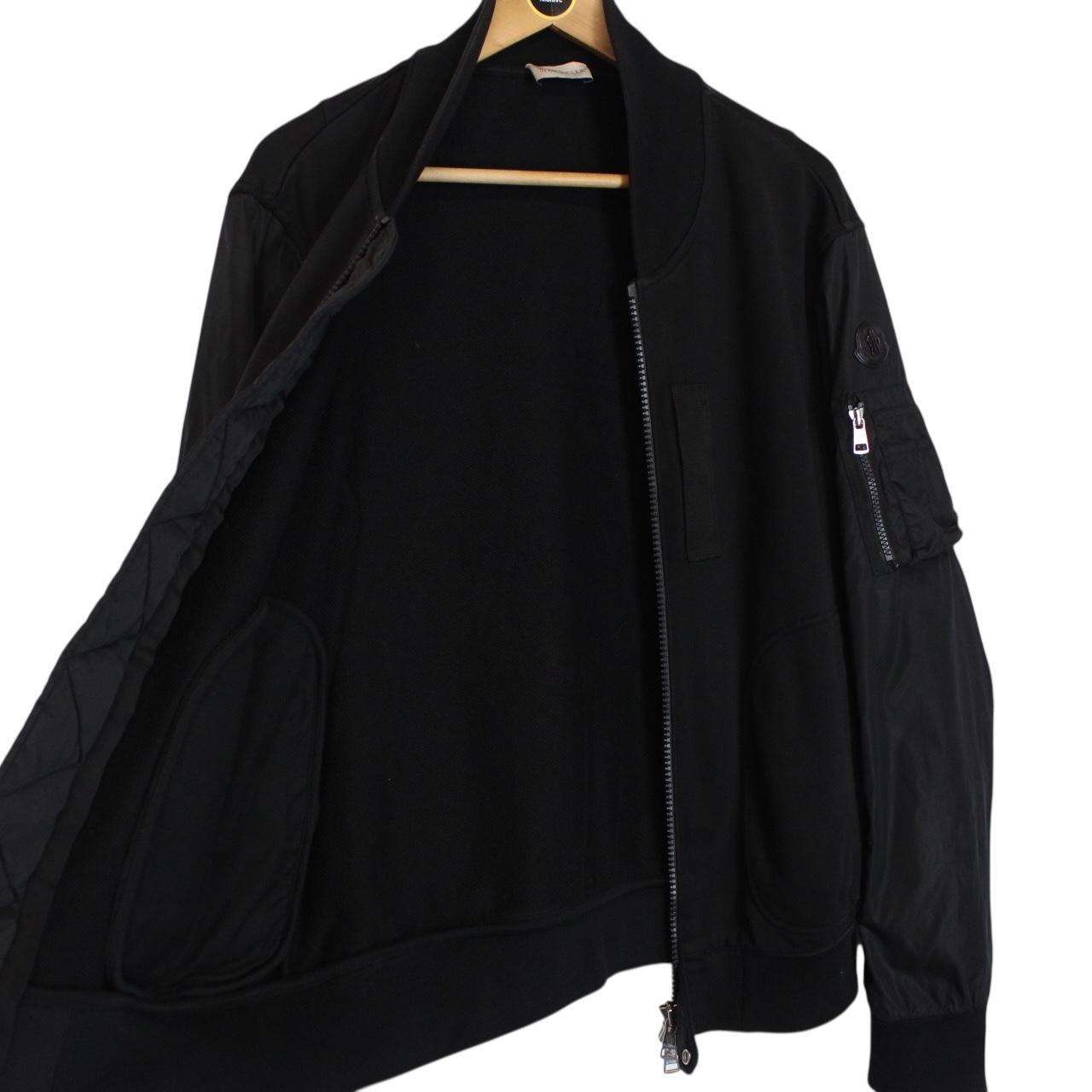 Moncler Maglia Cardigan Black Cotton/Nylon Full Zip Sweatshirt Jumper