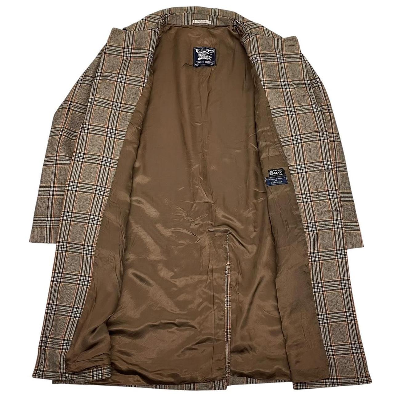 Vintage 90s Burberry Multicoloured Checked Virgin Wool Coat