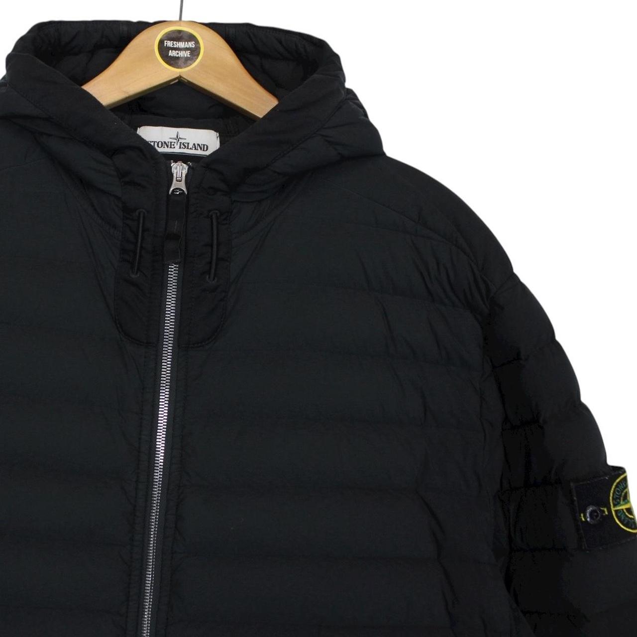 Stone Island AW 2020 Black Loom Woven Chambers Stretch Nylon TC Down Jacket