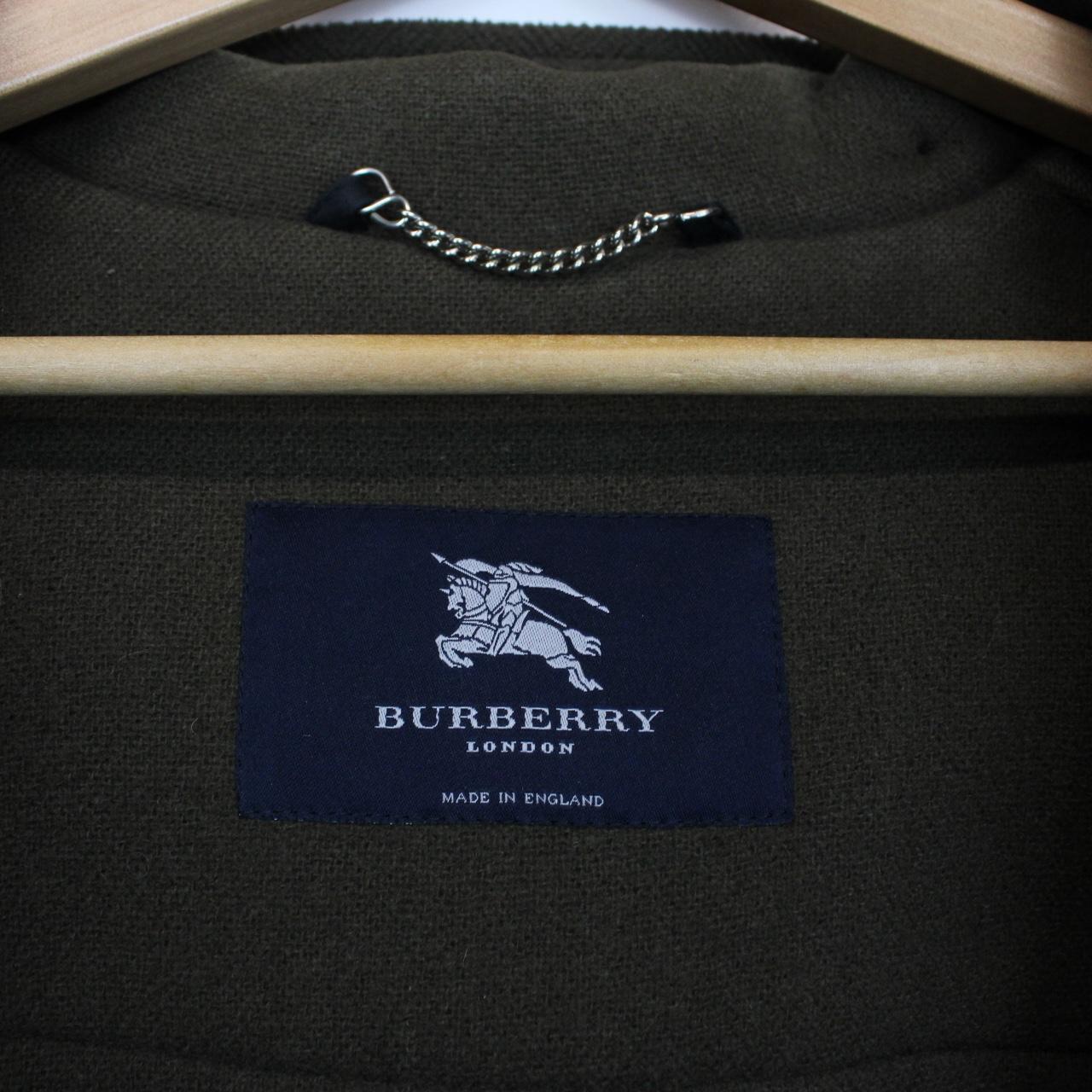 Vintage Burberry London Khaki Green Wool Duffle Coat