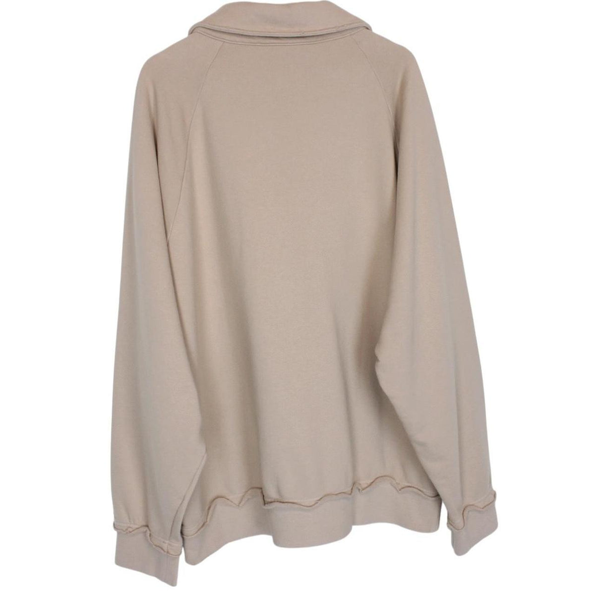 Miu Miu beige cotton polo sweatshirt with embroidered logo, oversized fit, brand new with tags.
