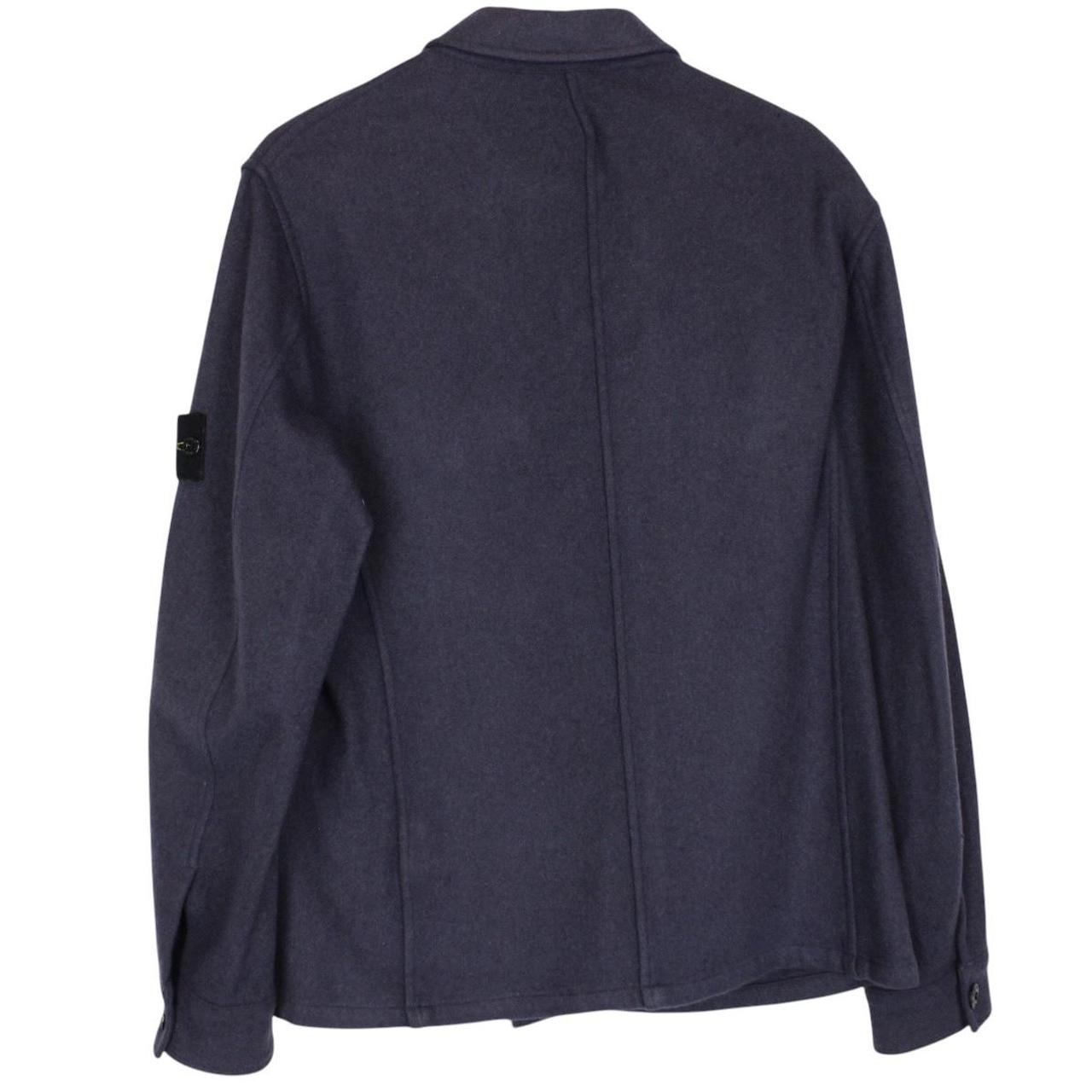 Vintage Stone Island AW 2006 Navy Blue Wool Knit Overshirt Jacket