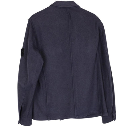 Vintage Stone Island AW 2006 Navy Blue Wool Knit Overshirt Jacket