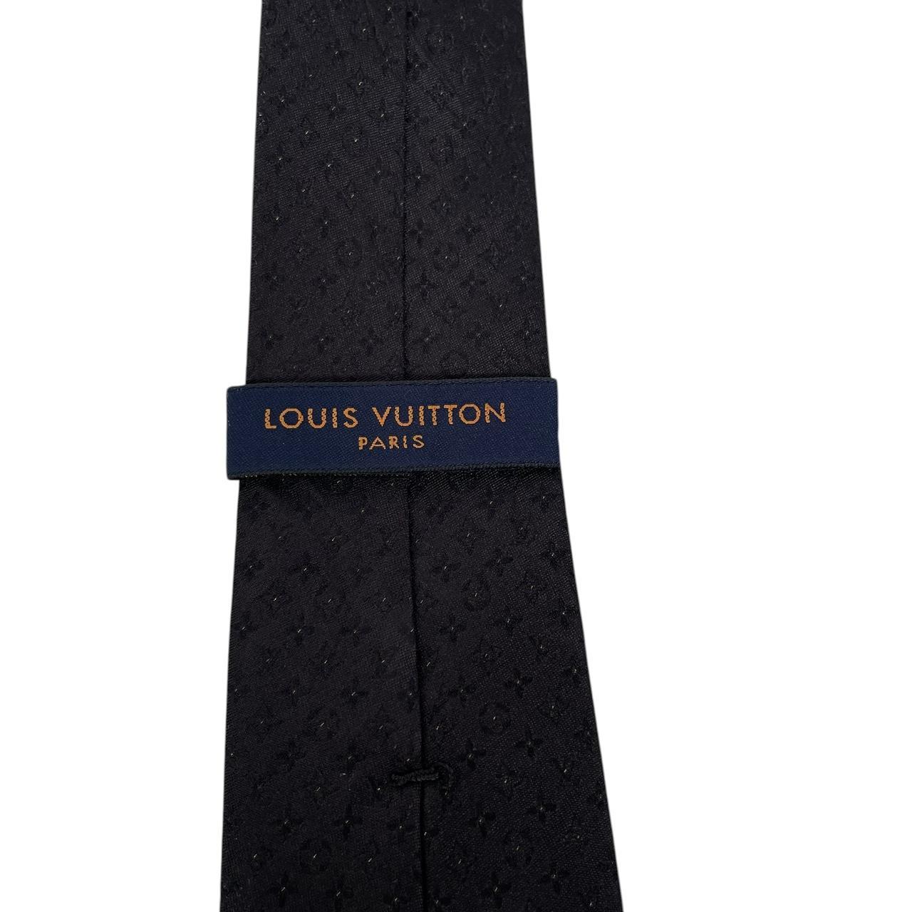 Louis Vuitton Black LV Monogram Silk Tie