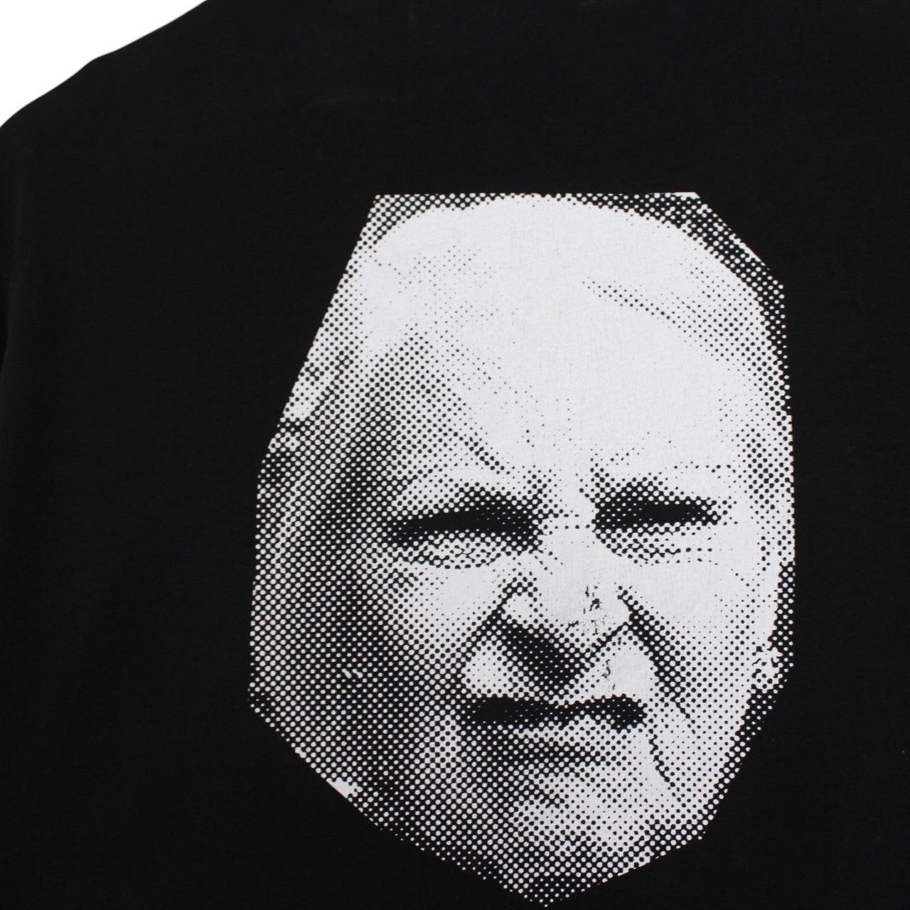 Vivienne Westwood black pocket t-shirt with organic face print and logo detail.