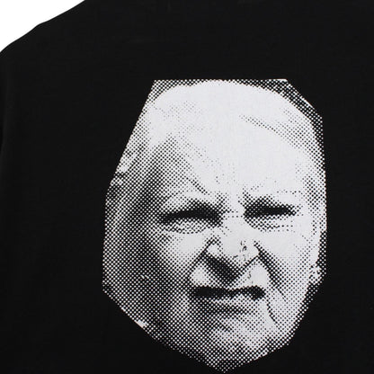 Vivienne Westwood black pocket t-shirt with organic face print and logo detail.