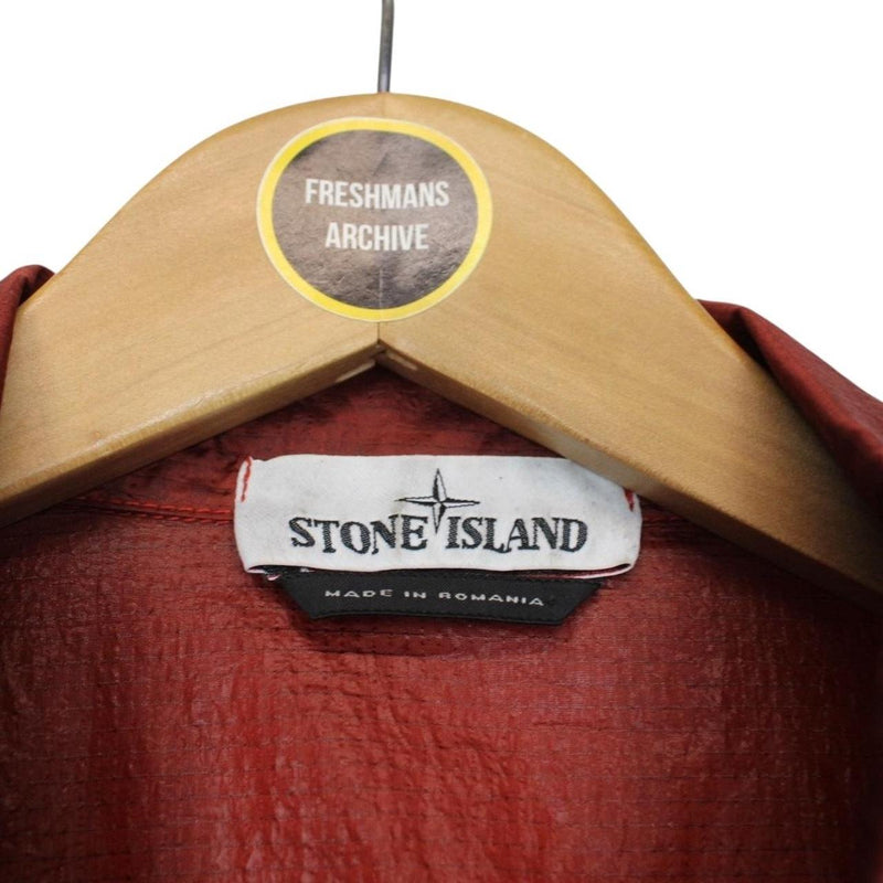 Stone Island SS 2019 Burnt Orange Nylon Metal Ripstop Overshirt Jacket